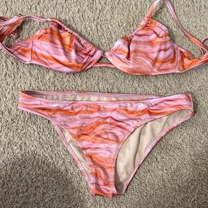 Shade & Shore Pink and Orange Bikini Set